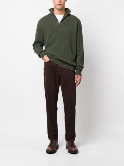 Barbour Half-zip Wool Jumper In Green