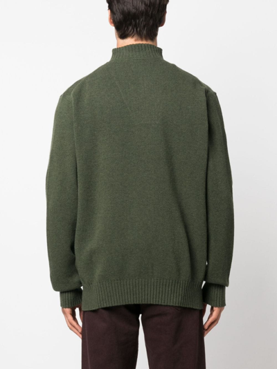 Barbour Half-zip Wool Jumper In Green