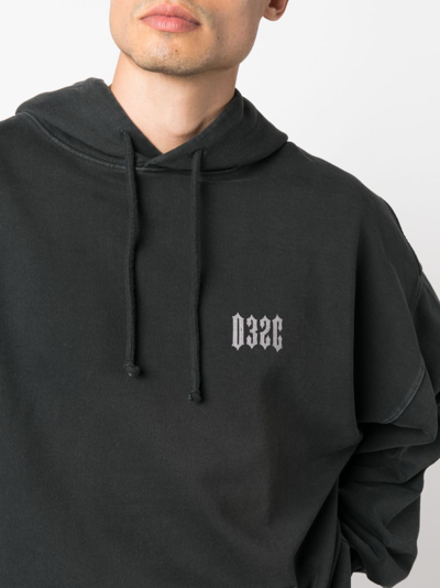 Shop 032c Logo-print Organic Cotton Hoodie In Black