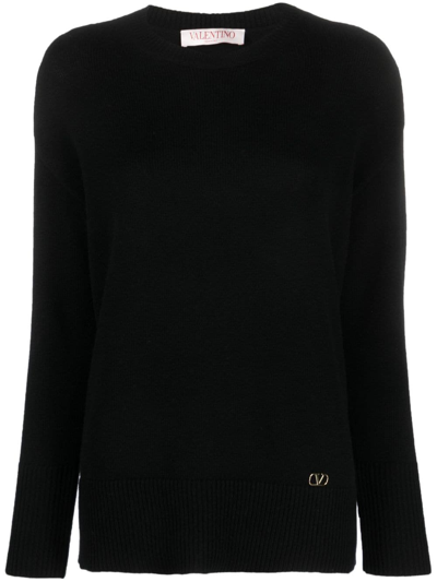 Shop Valentino Vlogo Cashmere Jumper In Black