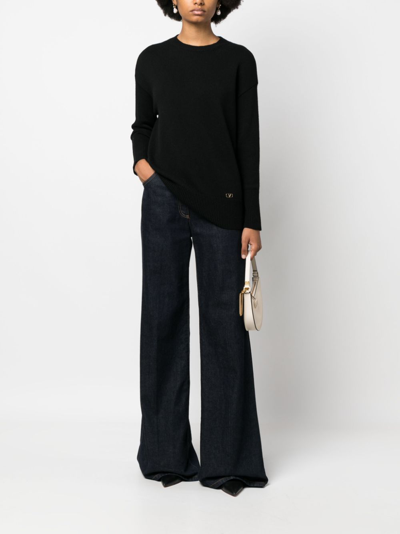 Valentino Vlogo Cashmere Jumper In Black
