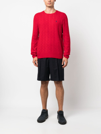 Polo Ralph Lauren Round Neck Sweather With Logo In Red
