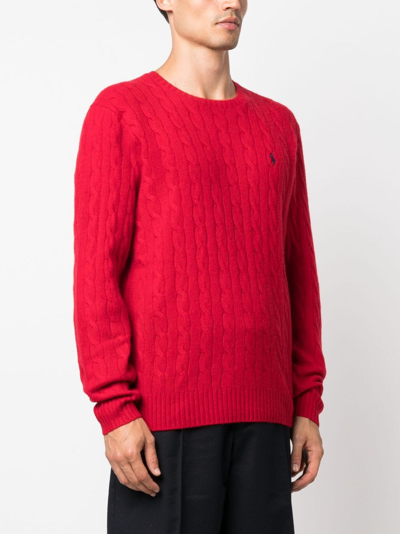 Polo Ralph Lauren Round Neck Sweather With Logo In Red