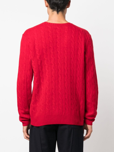 Polo Ralph Lauren Round Neck Sweather With Logo In Red