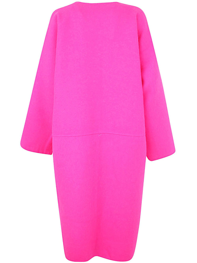 Shop Sofie D'hoore Double Face Coat With Slit Front Pockets In Fuchsia Snow