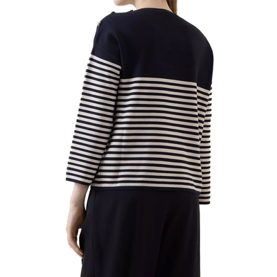 Shop Max Mara Studio Otranto Striped Sweater In Blue