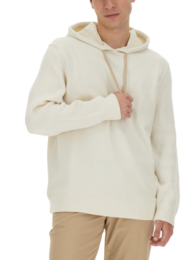 Shop Brunello Cucinelli Hoodie In Avorio