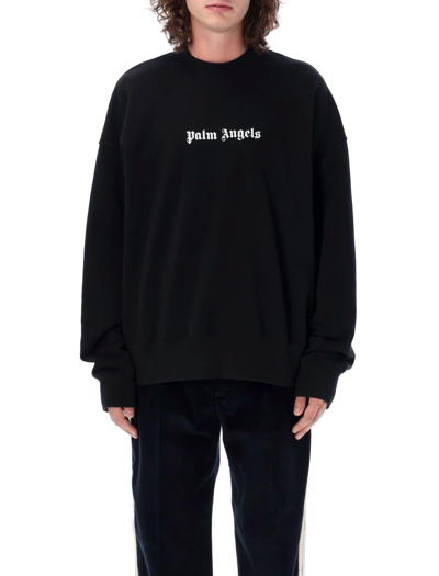 Shop Palm Angels Classic Logo Crewneck In Black