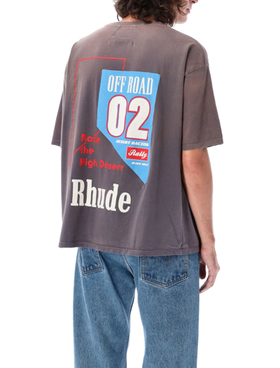 Shop Rhude 02 T-shirt In Vintage Grey