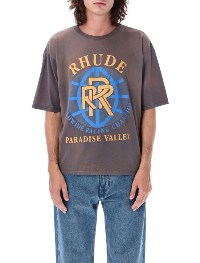Shop Rhude Paradise Valley T-shirt In Vintage Grey