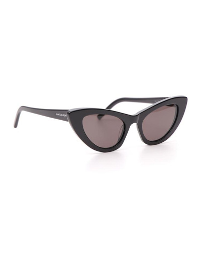 Saint Laurent Black New Wave Lily Cat Eye Sunglasses In Black