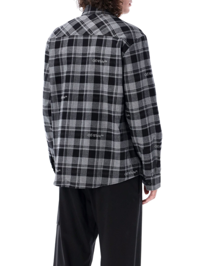 Shop Off-white Check Flann Shirt In Black