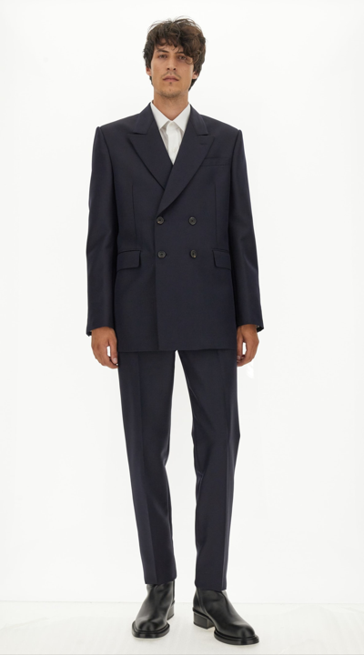 Shop Alexander Mcqueen Tailored Pants In Blu