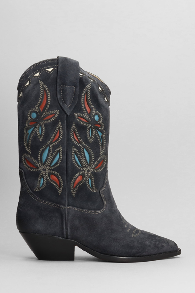 Shop Isabel Marant Duerto Texan Boots In Black Suede