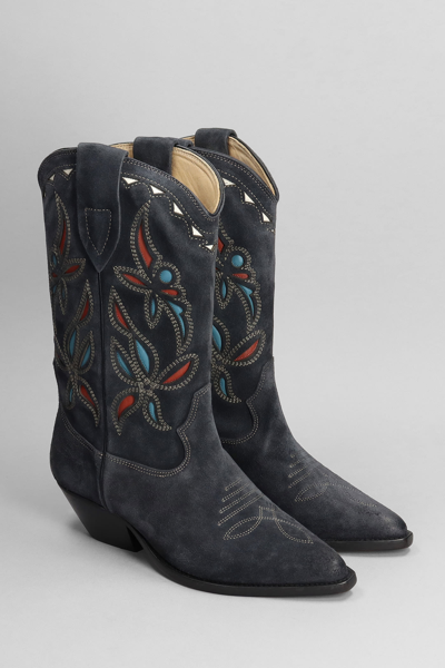 Shop Isabel Marant Duerto Texan Boots In Black Suede