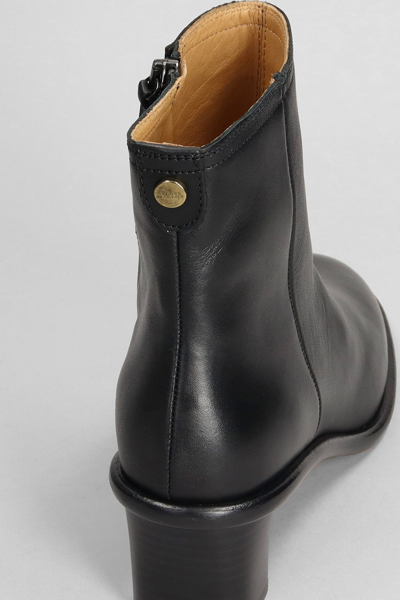 Shop Isabel Marant Gelda Low Heels Ankle Boots In Black Leather
