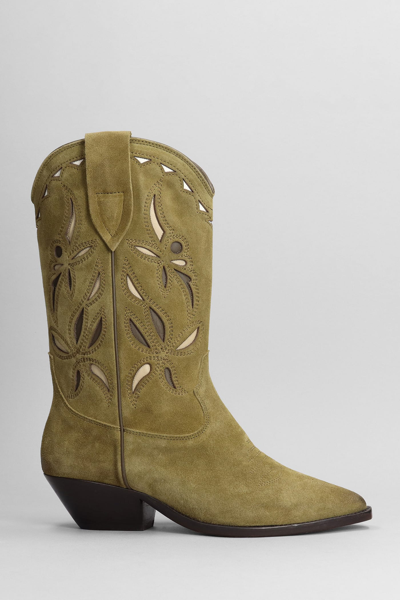 Shop Isabel Marant Duerto Texan Boots In Taupe Suede