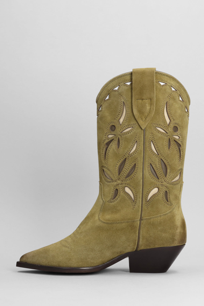 Shop Isabel Marant Duerto Texan Boots In Taupe Suede