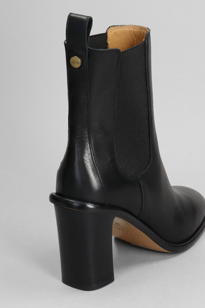 Shop Isabel Marant Gyllya High Heels Ankle Boots In Black Leather