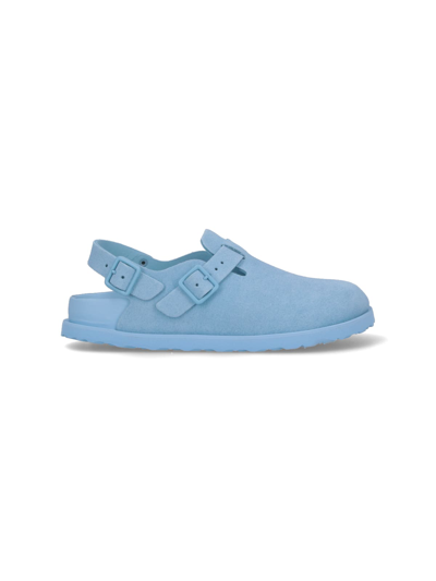 Shop Birkenstock Flat Shoes In Light Blue