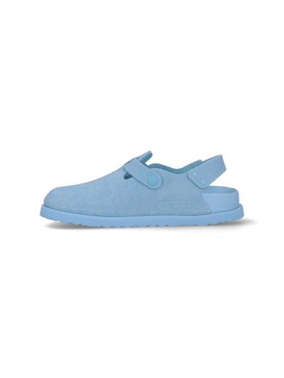 Shop Birkenstock Flat Shoes In Light Blue