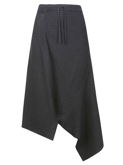 Shop Marques' Almeida Merino Wool Knitted Skirt In Black