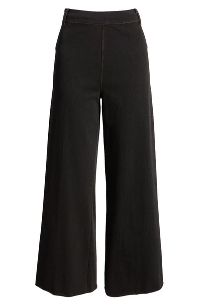 Shop Lyssé Erin High Waist Ankle Wide Leg Jeans In Midtown Black