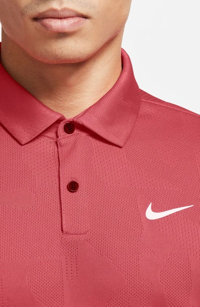 Shop Nike Dri-fit Tour Jacquard Golf Polo In Ember Glow/ Black