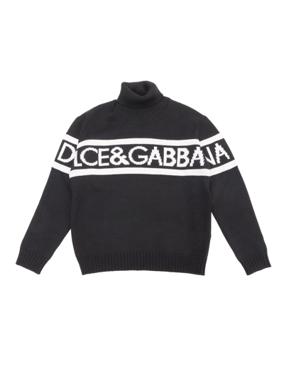 Shop Dolce & Gabbana Logo Turtleneck In Black