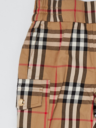 Shop Burberry Gordon Trousers Trousers In Check Beige
