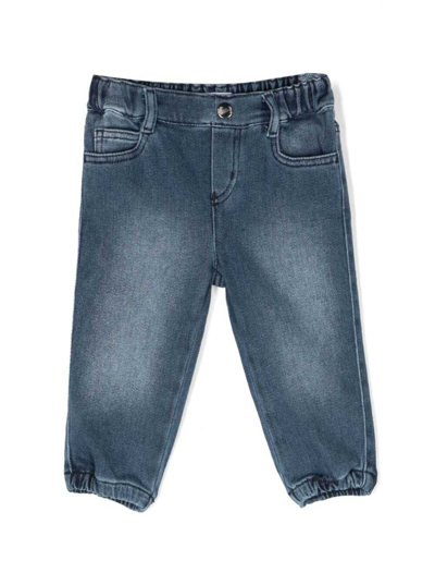 Shop Emporio Armani Pantalone 5 Tasche In Blu