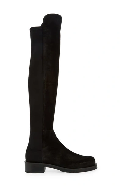Stuart Weitzman Reddy 5050 Suede Over-the-knee Boot In Black Sport Suede