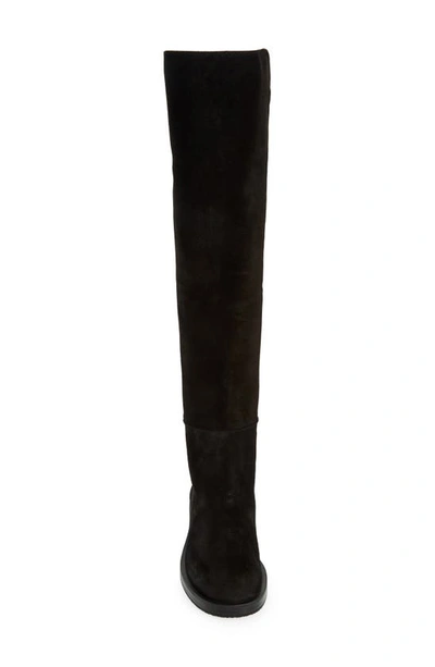 Stuart Weitzman Reddy 5050 Suede Over-the-knee Boot In Black Sport Suede