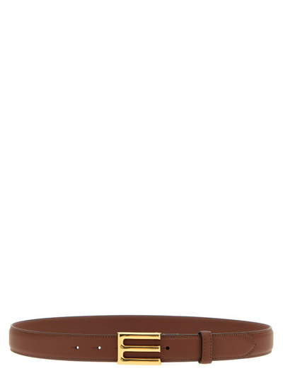 Shop Etro Logo Buckled Belt In Brown