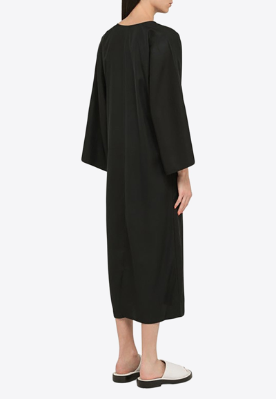 Shop By Malene Birger Cais V-neck Midi Dress In Black