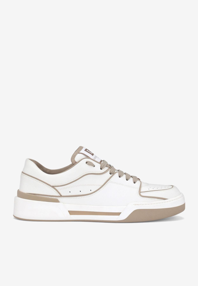 Dolce & Gabbana New Roma White Leather Sneakers In Multicolour