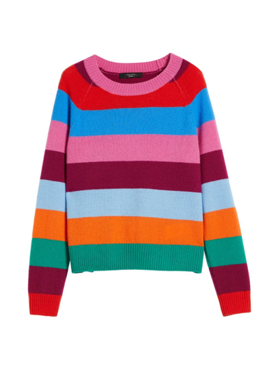 Shop Weekend Max Mara Women's Striped Cashmere Sweater In Multicolour