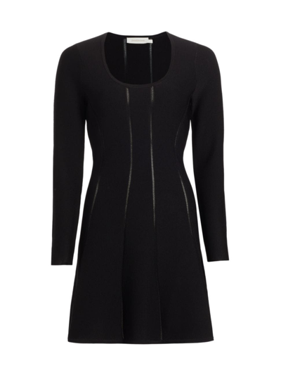 Shop Zimmermann Women's Luminosity Knit Paneled Minidress In Black