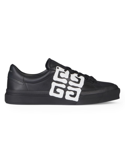 Shop Givenchy Men's New City Leather Sneakers In Black White