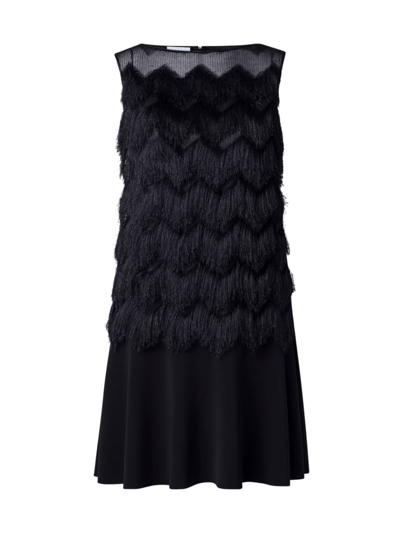 Shop Akris Punto Women's Sleeveless Fringe Dress In Black