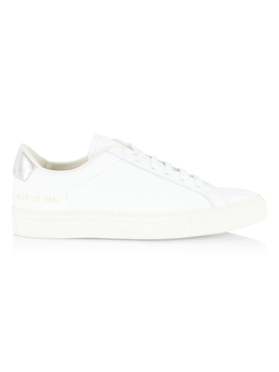 Shop Common Projects Women's  Retro Classic Low-top Sneakers In White Silver