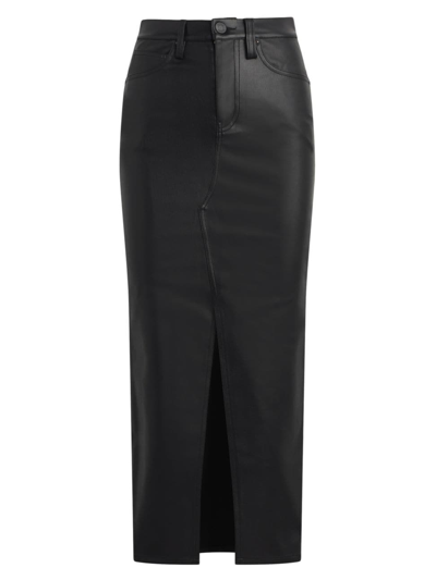 Shop Hudson Women's Faux Leather Five-pocket Midi-skirt In Black