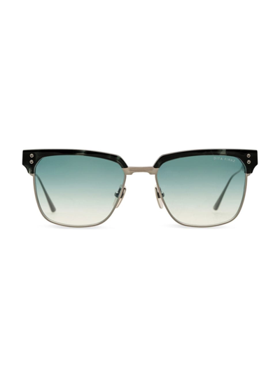 Shop Dita Eyewear Men's Firaz 55mm Square Sunglasses In Antique Silver Phantom Cloud