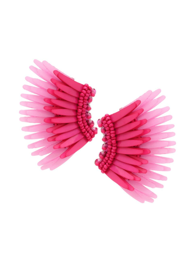 Shop Mignonne Gavigan Women's Madeleine Rhodium-plated & Mixed-media Mini Wing Earrings In Pink