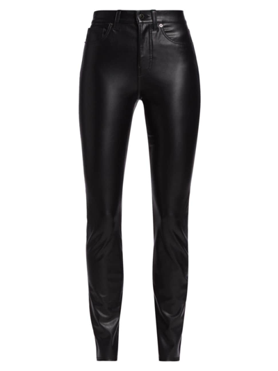 Shop Veronica Beard Women's Debbie Vegan Leather Skinny Pants In Black