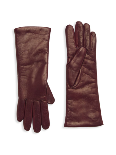 Shop Saks Fifth Avenue Women's Collection Cashmere-lined Leather Gloves In Cappuccino