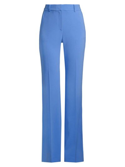 Shop Michael Michael Kors Women's Crepe Slim Bootcut Pants In Crew Blue