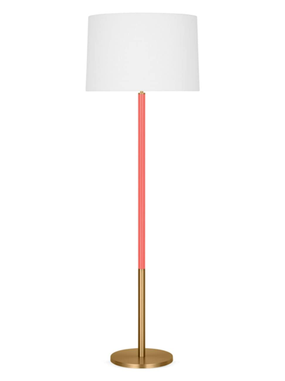 Shop Chapman & Myers Monroe Floor Lamp In Burnished Brass Coral