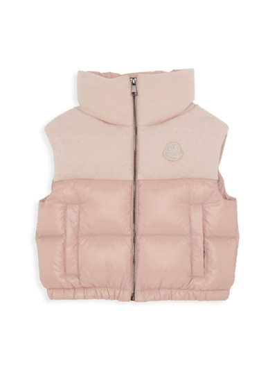 Shop Moncler Kid's Suzan Down Vest In Pink
