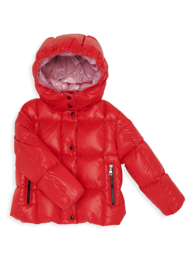 Shop Moncler Girl's Parana Down Jacket In Red